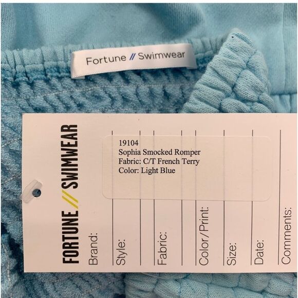 Fortune Swimwear Sophia Smocked Romper In Light Blue - Picture 5 of 5